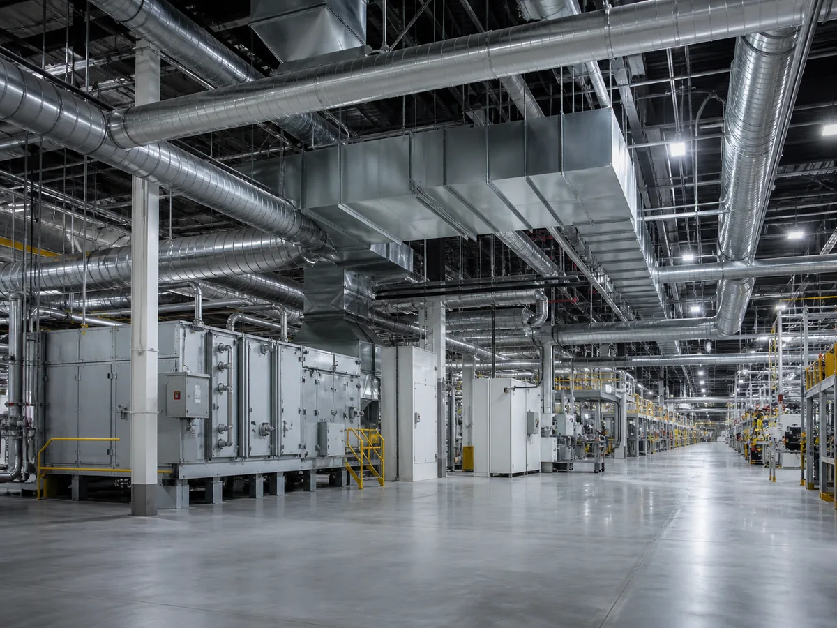 Instalación HVAC en una nave de producción automotriz